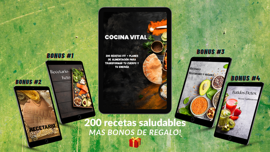 Cocina Vital: 200 Recetas Fit + Bonus extras + Plan de alimentacion